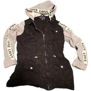 Black and Gray Hooded Jacket